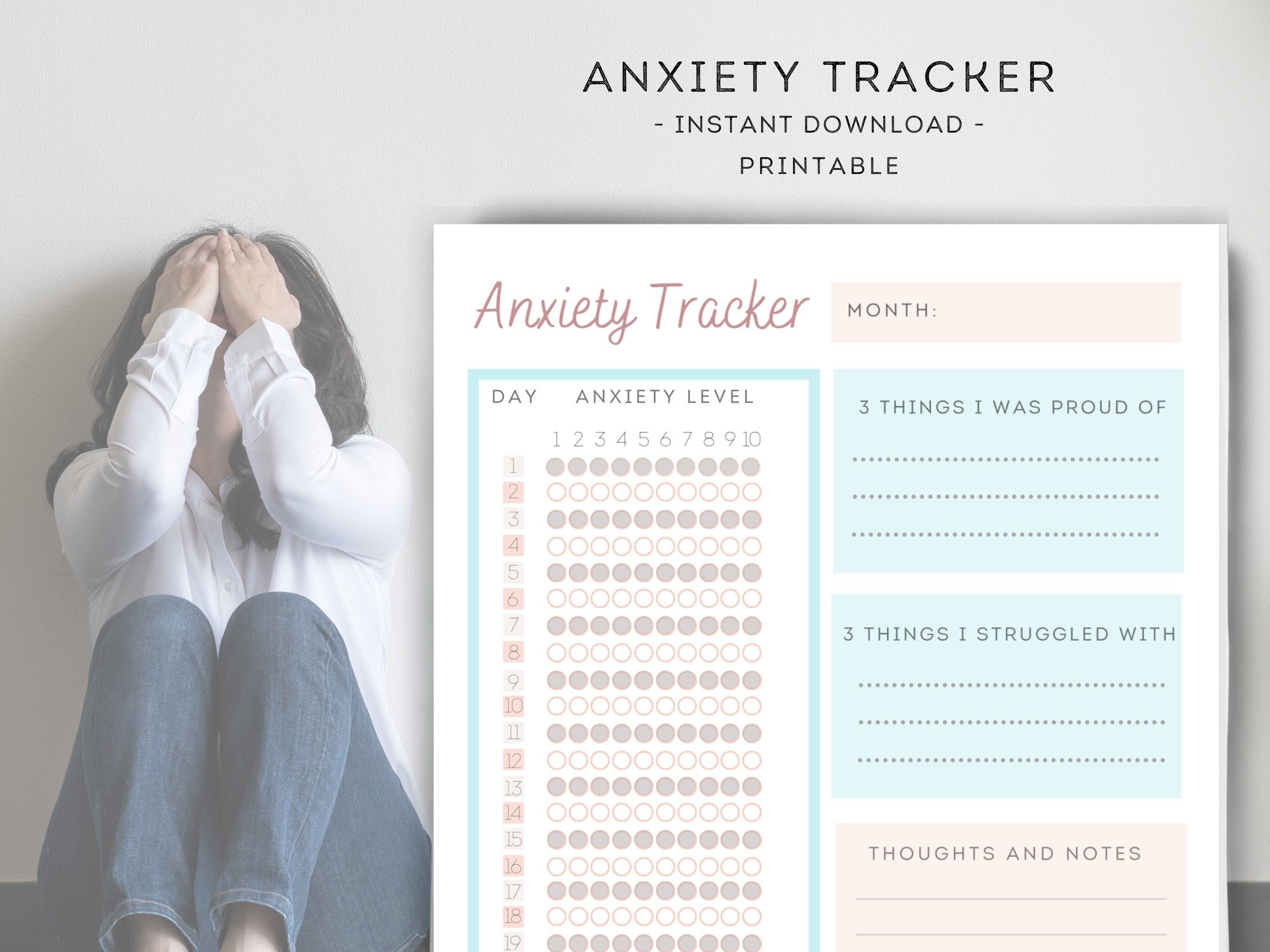 Printable Anxiety Journal Anxiety Attack Therapy Journal | Etsy
