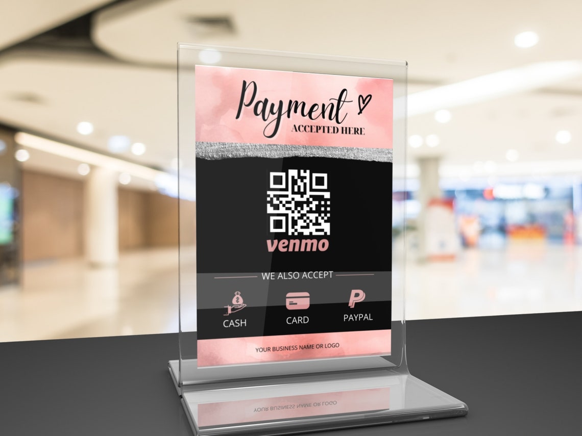 QR CODE SIGN Pop Up Shop Payment Sign Scan to Pay Sign Etsy
