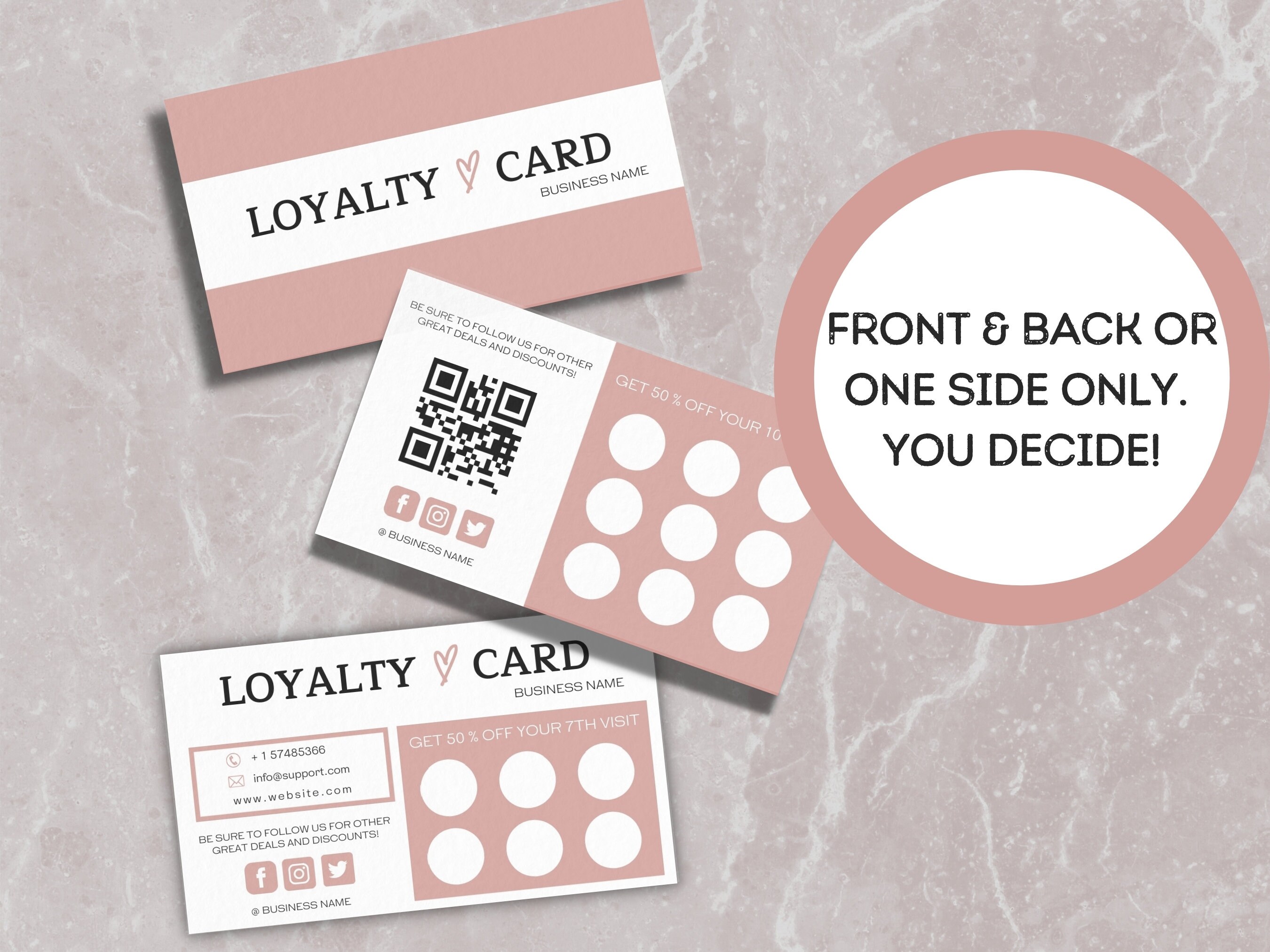 LOYALTY CARD TEMPLATE With Qr Code Promotion Card Hair Etsy