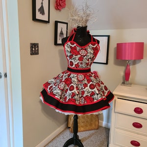 Striking Black and Red Hostess Apron