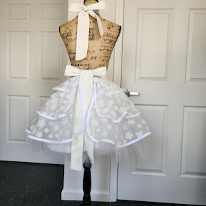 Flirty Sheer White 3-Dimentional Vintage Inspired Apron image 12