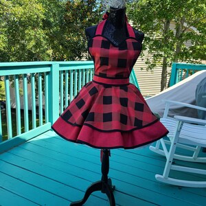 Buffalo Plaid Vintage Style Hostess Apron