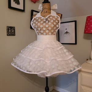 Sheer White Sexy Retro Style Hostess Apron