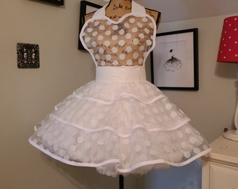 Sheer White Sexy Retro Style Hostess Apron