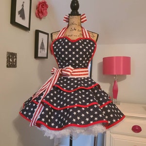 Patriotic Hostess Apron - Stars and Stripes