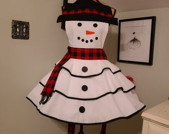 Snowman Holiday Hostess Apron