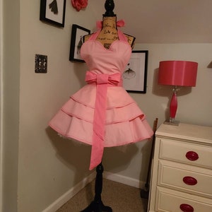 Pink on Pink Hostess Pin Up Apron