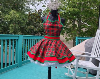 Christmas Plaid Hostess Apron
