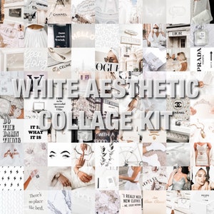 81 Piece White Aesthetic Collage Kit