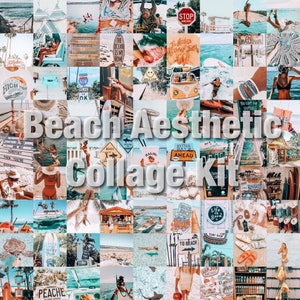 Beach Aesthetic Photo Collage Kit (100 pics)