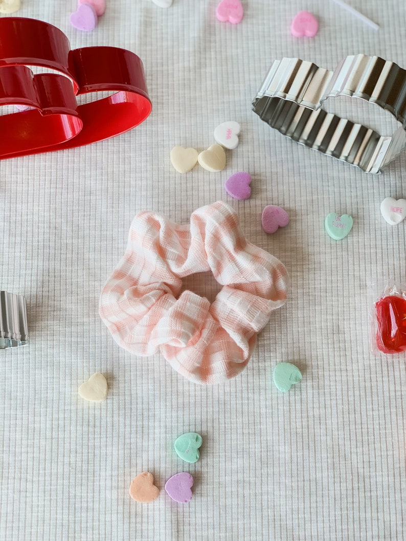 Pink and White Scrunchie