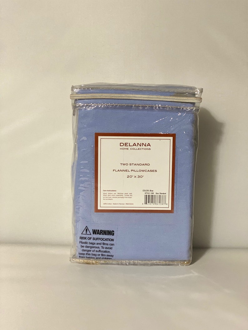 DELANNA Two Standard Flannel Pillowcases 100 Cotton Size 20 X 30 Etsy