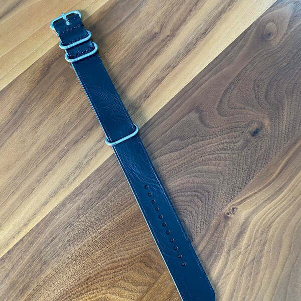 Leather Nato Strap With Bronze Hardware Etsy