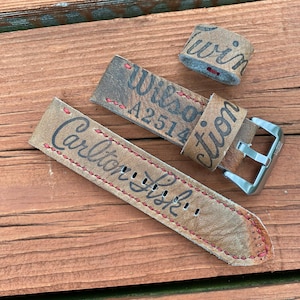 26mm Carlton Fisk Handmade Baseball Glove Watch Strap Panerai Red Sox 81/133