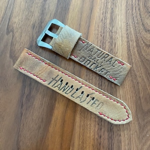 24mm Handlasted Natural Ball Pocket Baseball Glove Watch Strap Panerai ~80/130