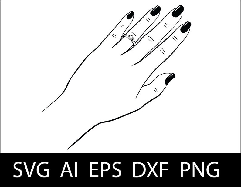 Wedding Finger Svg. Wedding Ring Svg, Ring Finger Svg. Cuf File for