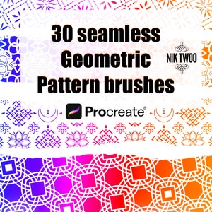 Brushes Tattoo geometric mandala pattern Ethnic zentangle inspiration, pack of 30 brushes pattern Procreate iPad, by Nik2 for Tattoo artist