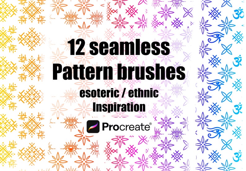 Brushes Procreate Seamless Pattern Ethnic, Esoteric, Zentangle