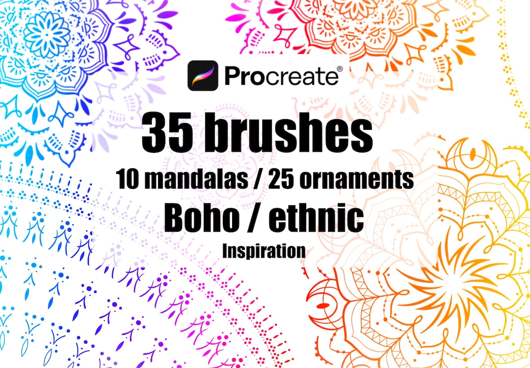 Brushes Procreate Tattoo Boho Inspired Zentangle Mandalas and Ornaments ...