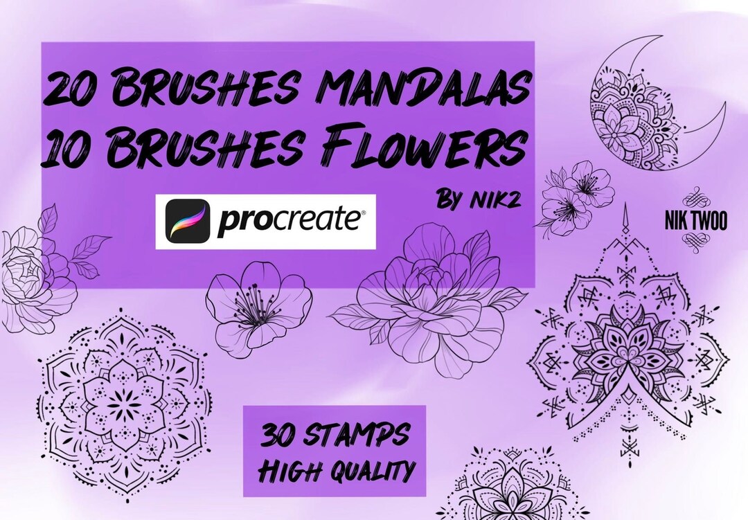 Brushes Tattoo Mandalas Procreate Ornamental and Brushes Etsy