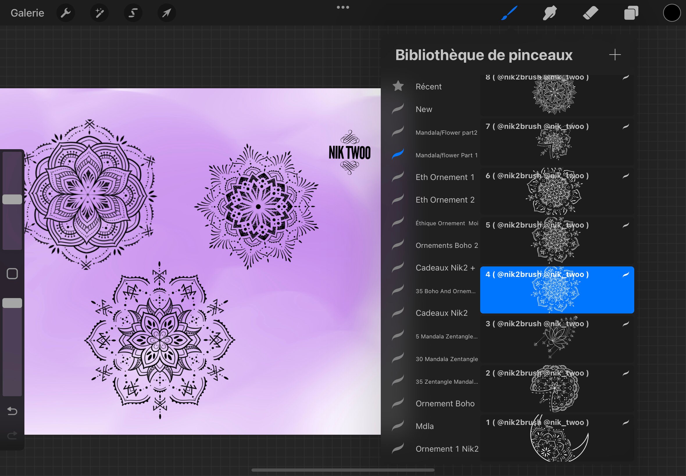 Brushes Tattoo Mandalas Procreate Ornamental and Brushes Flowers, Pack ...