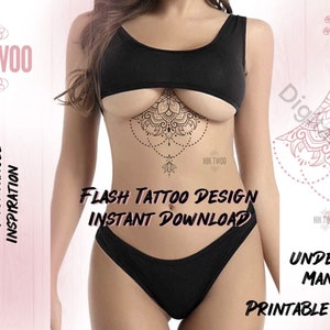 Tattoo design mandala, instant download, printable henna, underboob Tattoo | stencil Tattoo design women ornamental ethnic