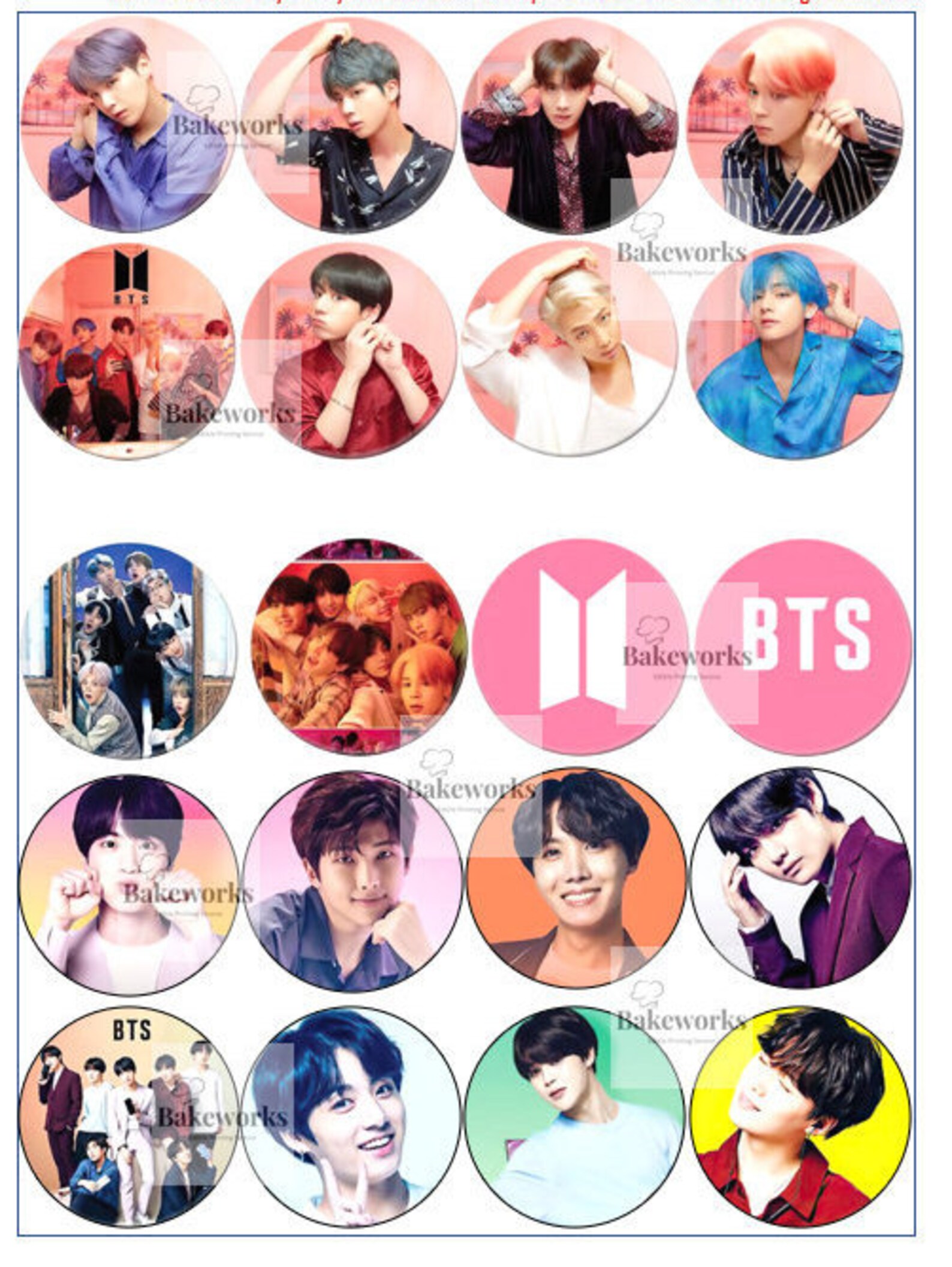 BTS Custom Cupcake Toppers Digital File Ready to Print High Quality ...