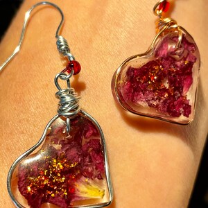 Handmade Resin Earrings Love Heart Petal Earrings - Etsy Handmade Resin Earrings Love Heart Petal Earrings - Etsy