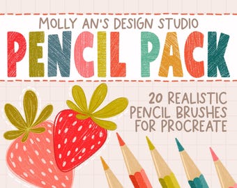 Procreate Pencil Pack: Textured Procreate Brushes, 20 Digital Brushes for Sketching, Doodling and Shading Brushes, Rough Sketch Brushes