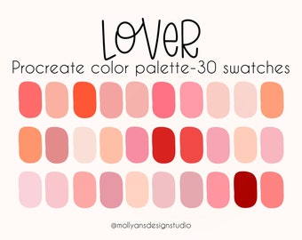 Lover Procreate Color Palette, Valentine's Day Color Palette, Girl Pop Romantic Color Palette, Soft Pink Palette, Digital Download