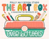The Procreate Art Box, Procreate Brush Bundle for Digital Art, Color Palette Bundle, Digital Art Toolkit for Beginners, Heavy Texture Brush