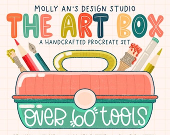 The Procreate Art Box, Procreate Brush Bundle for Digital Art, Color Palette Bundle, Digital Art Toolkit for Beginners, Heavy Texture Brush