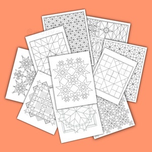Quilts&patchwork Digital Coloring Book, Flag Quilts, Printable Coloring ...