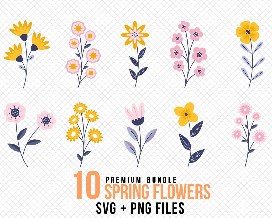 Spring Flower SVG Flower svg Flower svg file spring svg | Etsy