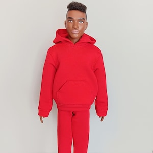 Red hoodie with pants for 1/6 (12 inch) male dolls