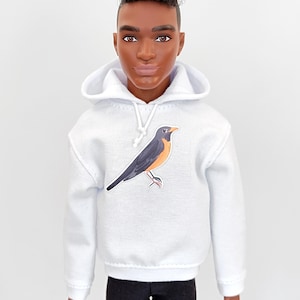White Hoodie for 12 inch Male doll