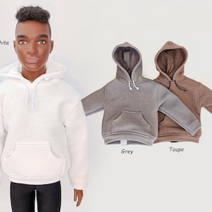 Hoodies of different colors for a 12-inch male doll