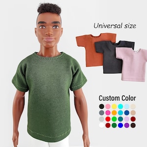 Basic T-shirt with Velcro for 12 inch Male doll