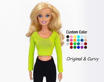 Camisa de manga comprida para boneca feminina de 11,5 polegadas.