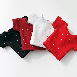 T-shirt with rhinestones for 11.5 inch female doll