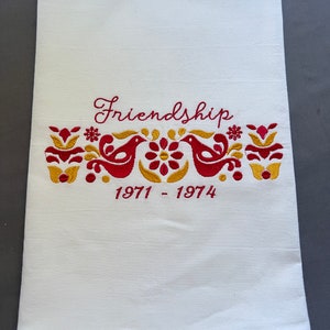 Embroidered Vintage Pyrex Flour Sack Towel: Yellow Daisy Pattern, Pyrex Kitchen Decor
