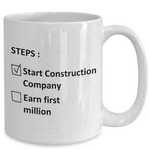 Funny Construction Company Mug Contractor Startup Own Self Entrepreneur Business Person