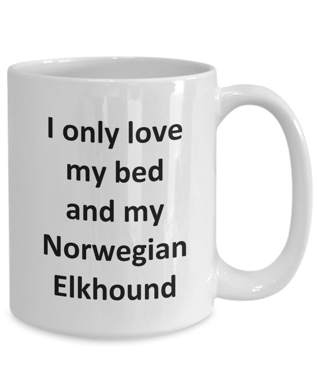 Lustige Norwegische ElchhundTasse Love My Bed und Norwegischer