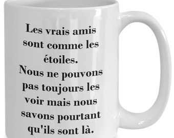 Vrais Amis Sont Comme Les Étoiles Tasse Meilleure Amitié Sincère d'enfance