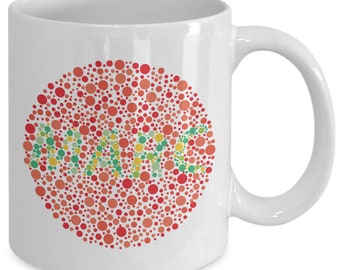Custom Mug for Color Blind Person Friend Coworker Cvd Colorblind Daltonien Funny Cup Gift