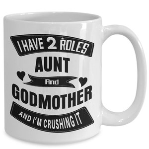 Funny Mug for Aunt and Godmother Christmas Xmas Mom Mothers Day from Kids Son Daughter