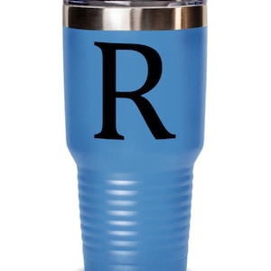 Tumbler initial letter r character for him her mom dad friend girl boy child son daughter