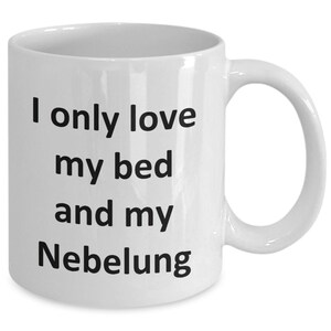 Funny Nebelung Mug Love My Bed and Nebelung Cat Coffee Cup image 2