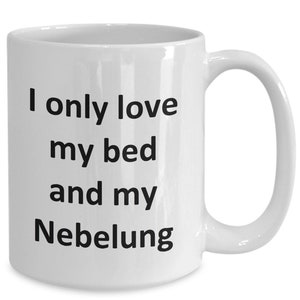 Funny Nebelung Mug Love My Bed and Nebelung Cat Coffee Cup image 1