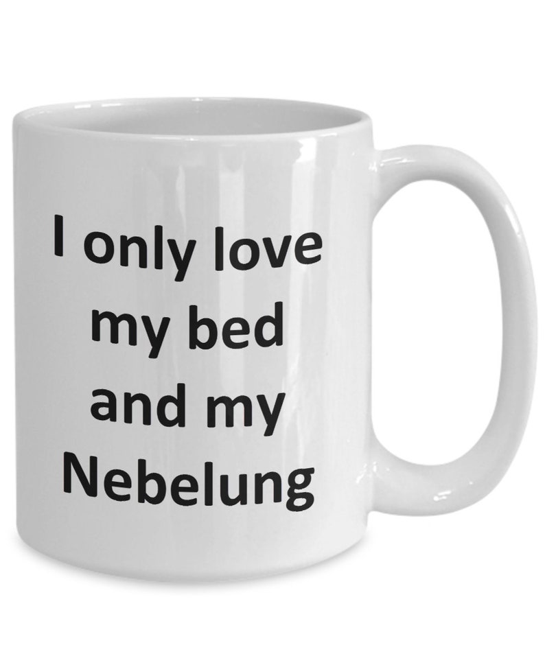 Funny Nebelung Mug Love My Bed and Nebelung Cat Coffee Cup image 1